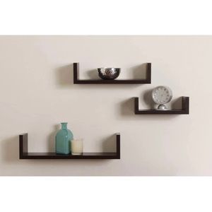 Danya B Floating Shelves Wall Decor, Wood Walnut Wall Mount (3-Shelf Pack) NWOT